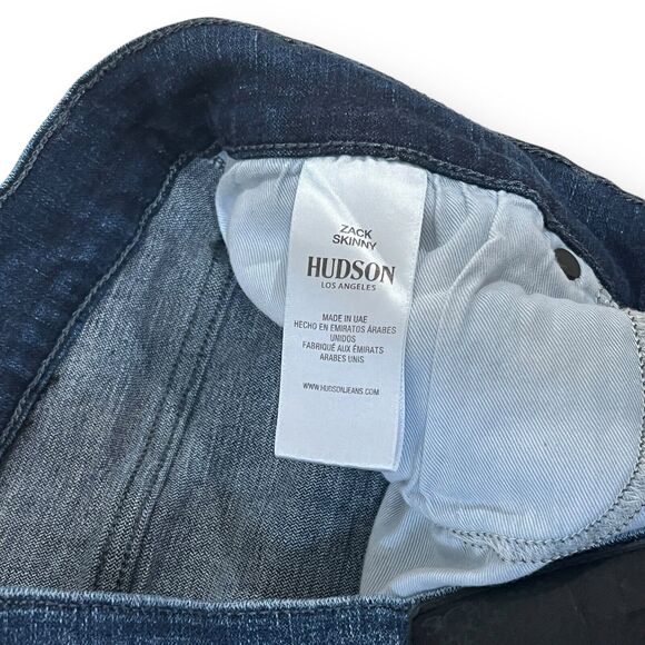 Hudson Zack Skinny Blue Distressed Denim Stretch Jeans Mens 36 Medium Wash - Picture 5 of 9